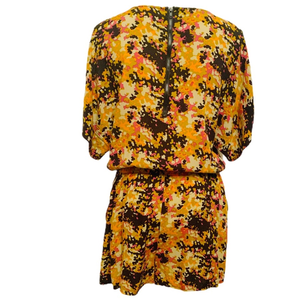 Fossil Orange Abstract Colorful Romper Size Small - image 3